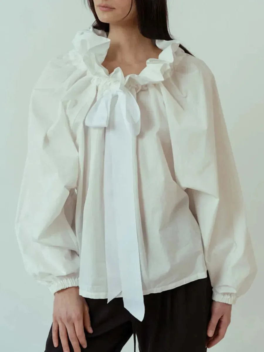 Puffed Cotton Blouse for Women - Lightweight, Casual Style - Perfect for Everyday Wear and Spring Outfits