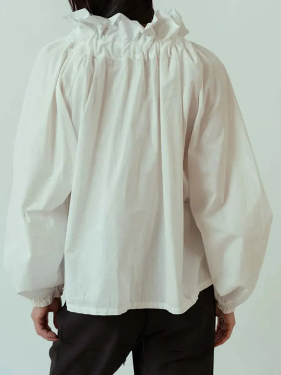 Puffed Cotton Blouse for Women - Lightweight, Casual Style - Perfect for Everyday Wear and Spring Outfits