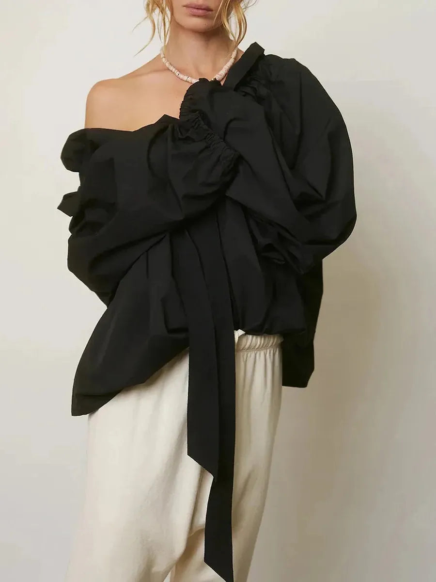 Puffed Cotton Blouse for Women - Lightweight, Casual Style - Perfect for Everyday Wear and Spring Outfits