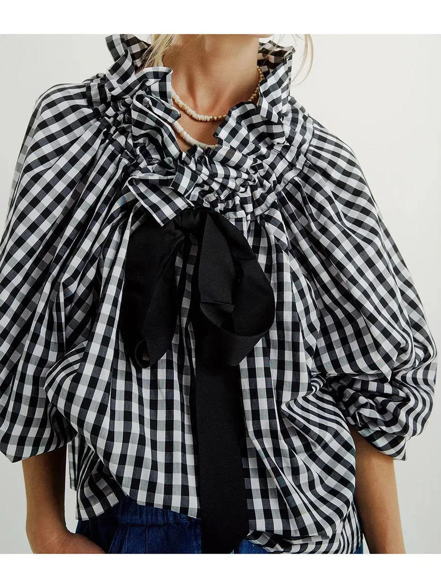 Puffed Cotton Blouse for Women - Lightweight, Casual Style - Perfect for Everyday Wear and Spring Outfits