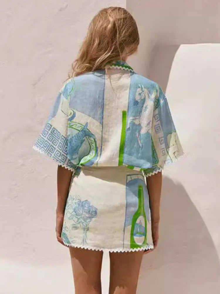 Riviera Print Art Set - High-Quality Paper Wall Decor for Home or Office - Coastal Themed Design