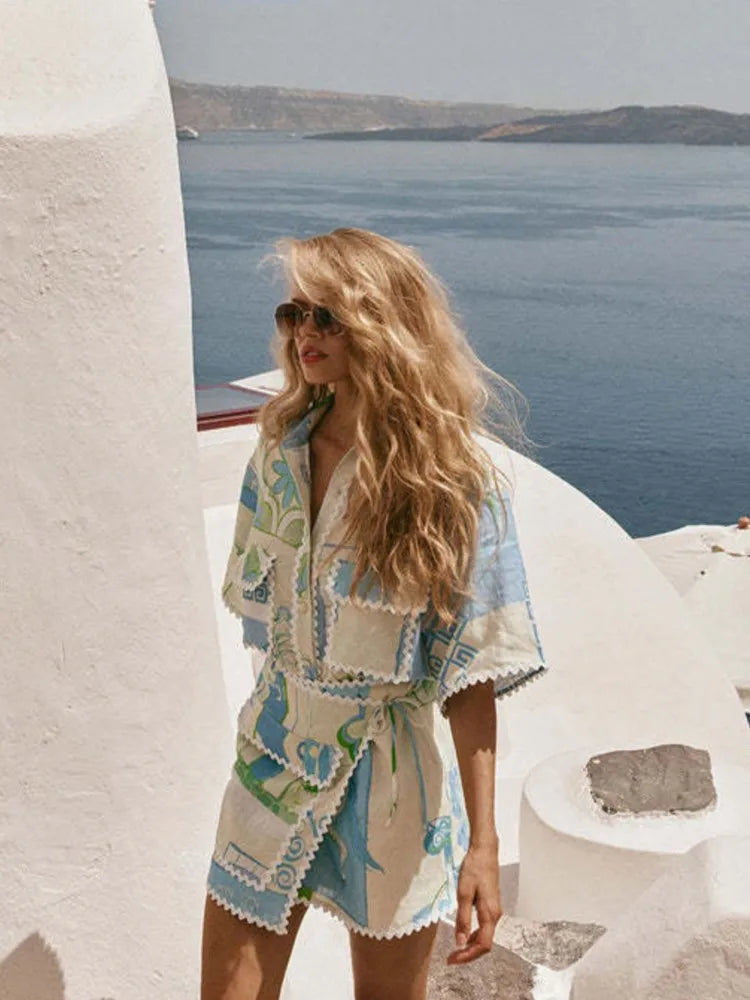 Riviera Print Art Set - High-Quality Paper Wall Decor for Home or Office - Coastal Themed Design