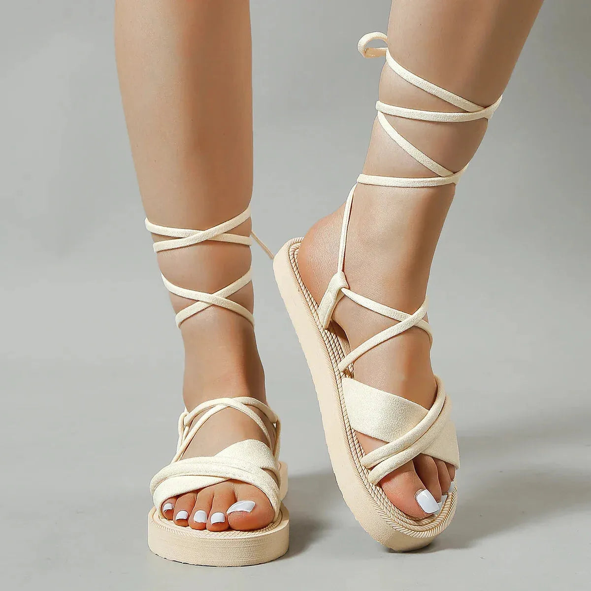 Roman Sandals for Women - Comfortable Leather Strappy Design - Casual Summer Footwear - Available in Multiple Colors