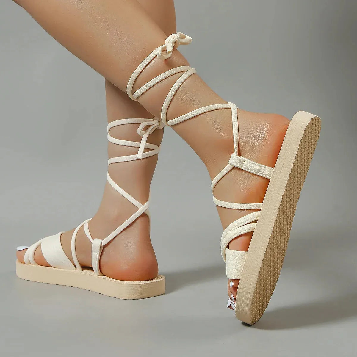 Roman Sandals for Women - Comfortable Leather Strappy Design - Casual Summer Footwear - Available in Multiple Colors