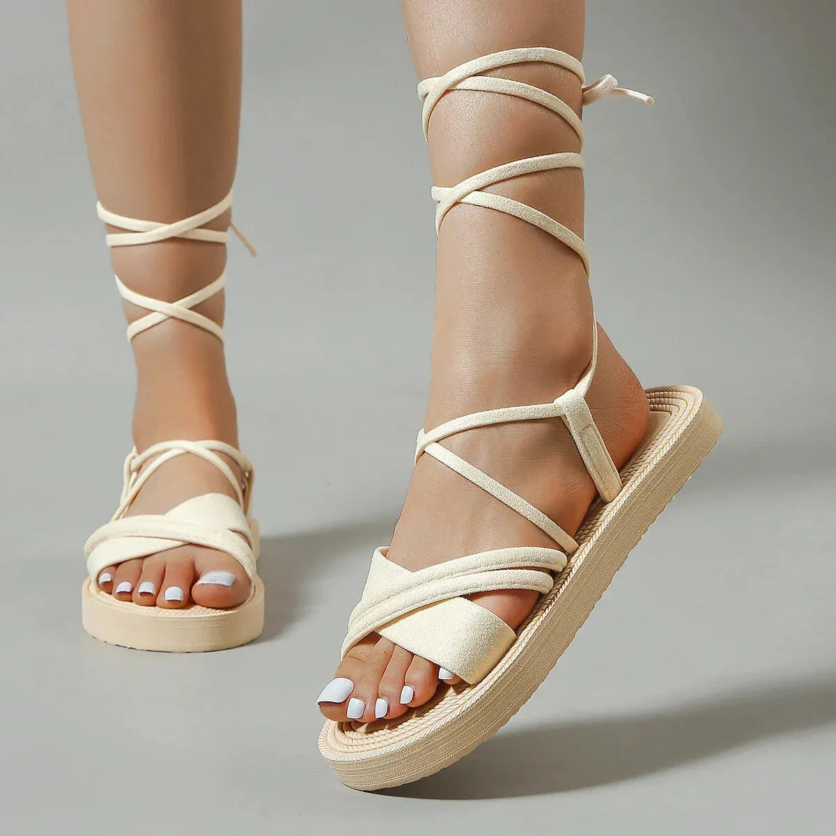 Roman Sandals for Women - Comfortable Leather Strappy Design - Casual Summer Footwear - Available in Multiple Colors