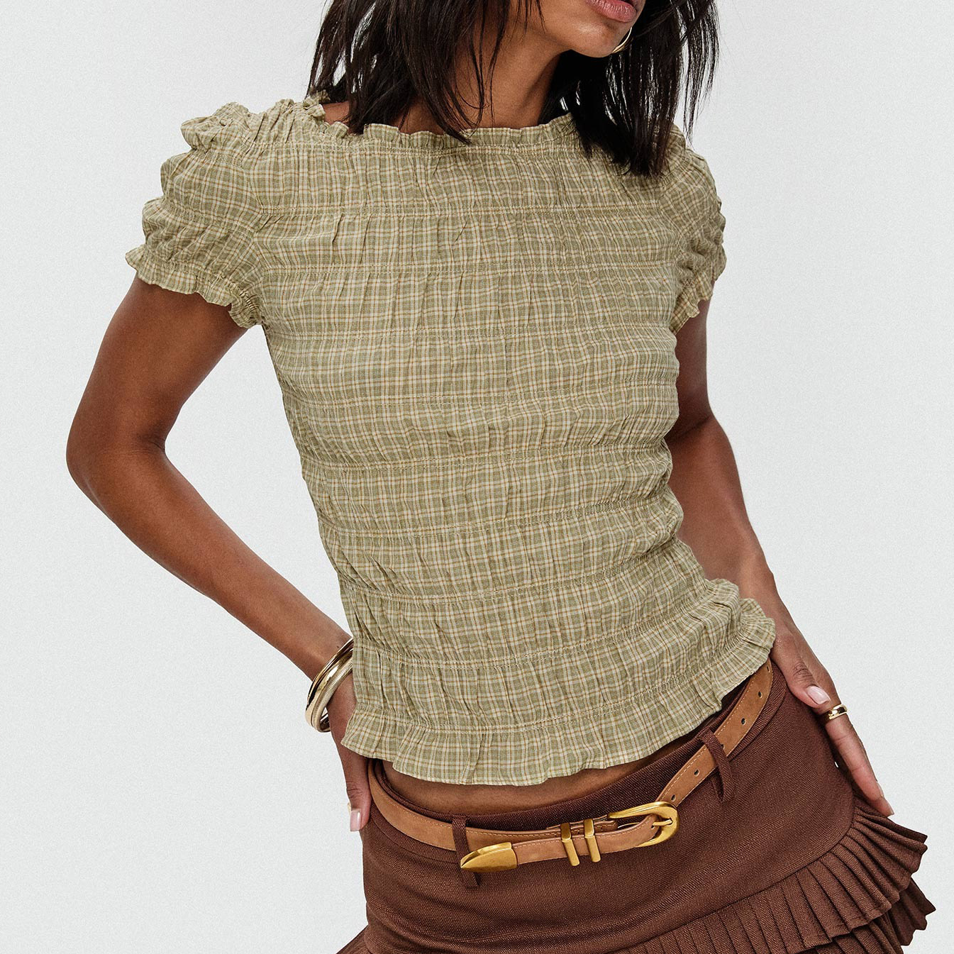 Ruffle Detail Women's Top - Lightweight Fabric - Casual Style - Perfect for Everyday Wear - Available in Multiple Colors