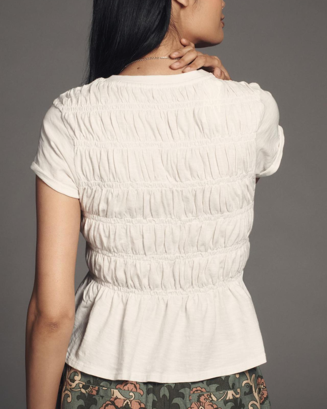 Ruffle Detail Women's Top in Lightweight Fabric for Casual or Dressy Occasions