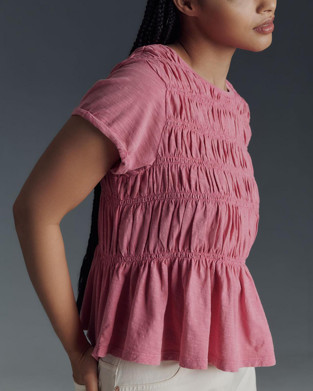 Ruffle Sleeve Women's Top in Lightweight Fabric for Casual Wear and Everyday Style