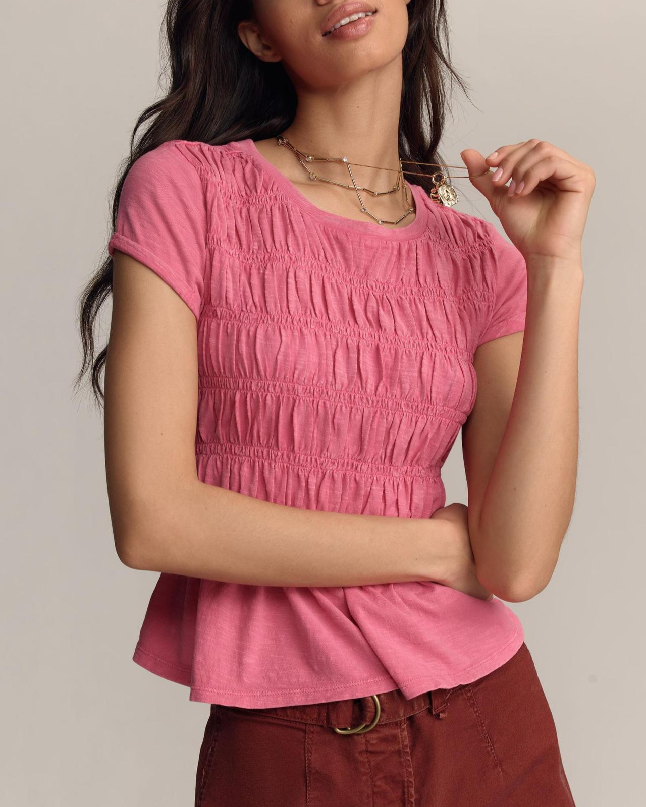 Ruffle Sleeve Women's Top in Lightweight Fabric for Casual Wear and Everyday Style