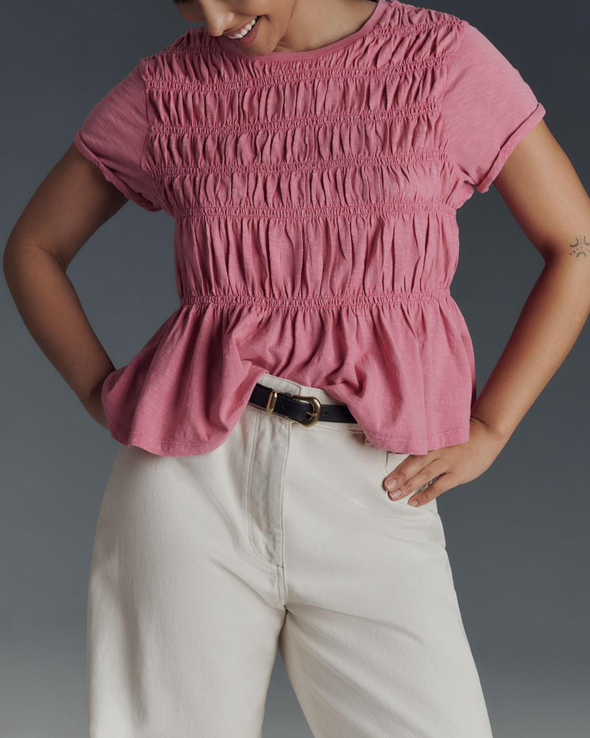 Ruffle Sleeve Women's Top in Lightweight Fabric for Casual Wear and Everyday Style