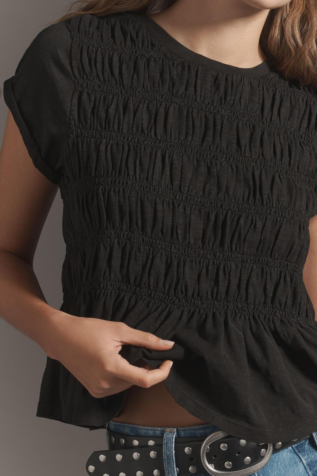 Ruffle Sleeve Women's Top in Lightweight Fabric for Casual Wear and Everyday Style