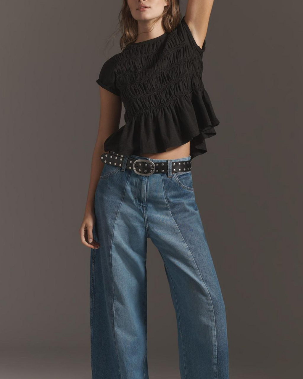 Ruffle Sleeve Women's Top in Lightweight Fabric for Casual Wear and Everyday Style