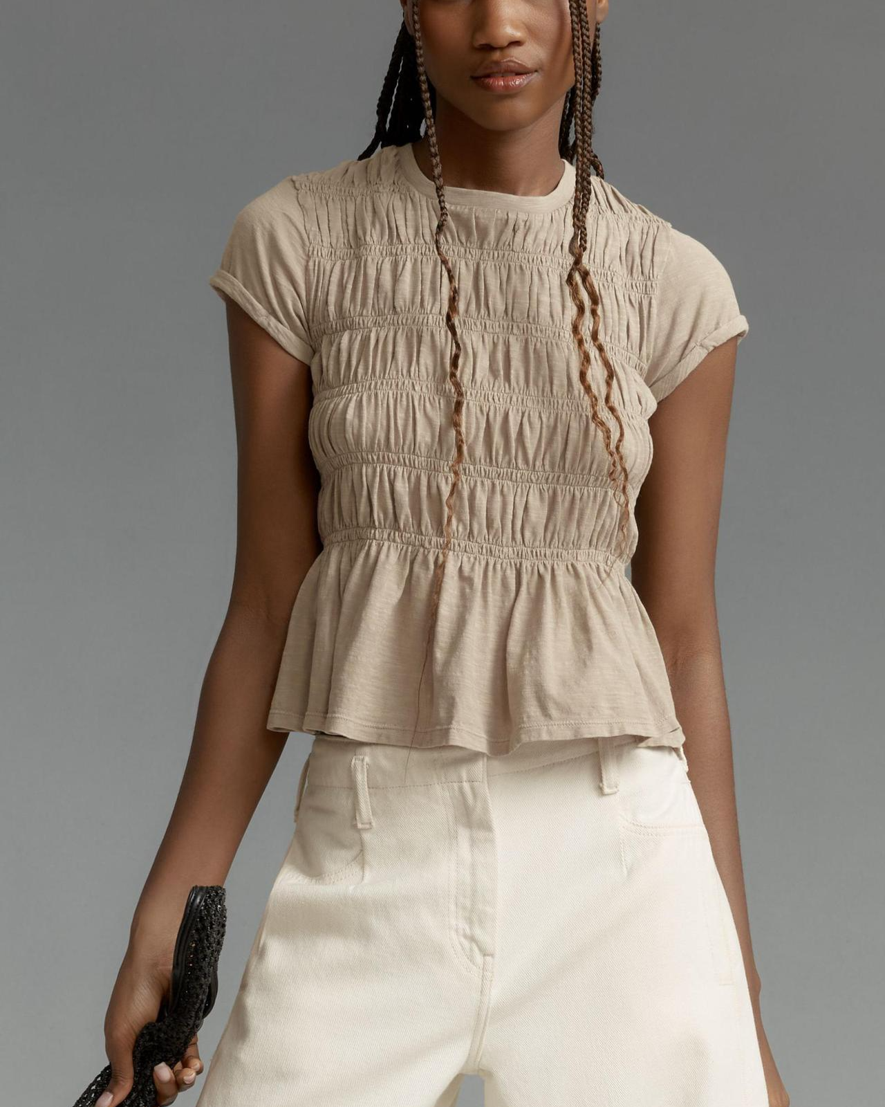 Ruffle Sleeve Women's Top in Lightweight Fabric for Casual Wear and Everyday Style