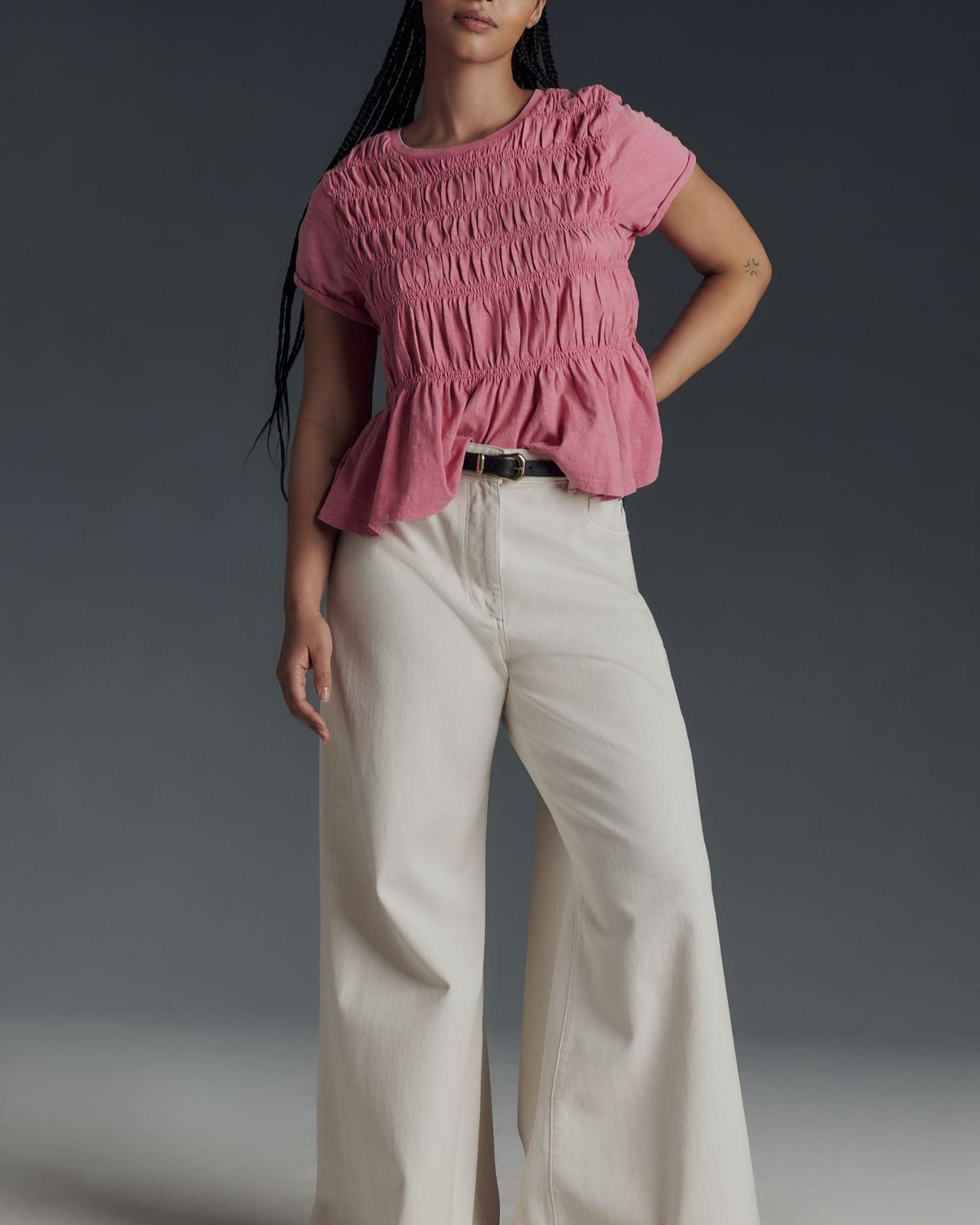 Ruffle Sleeve Women's Top in Lightweight Fabric for Casual Wear and Everyday Style