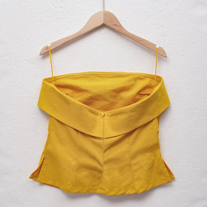 Linen Strapless Tube Crop Top for Women - Casual Summer Wear - Lightweight and Breathable Design