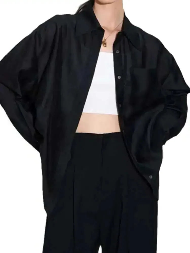 Silk Poplin Blouse for Women - Lightweight, Flowing Design for Casual or Office Wear - Available in Multiple Colors