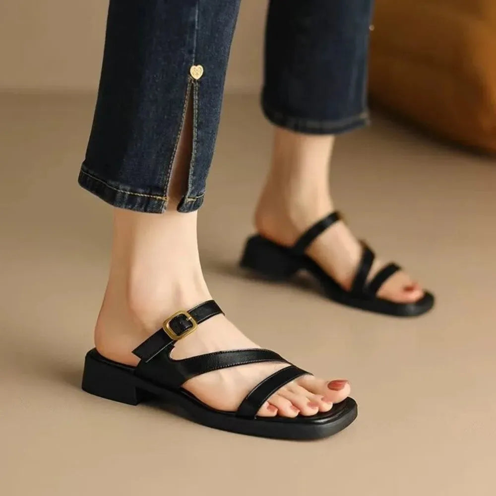 Slide Sandals with Sola Strap - Comfortable Casual Footwear for Everyday Wear
