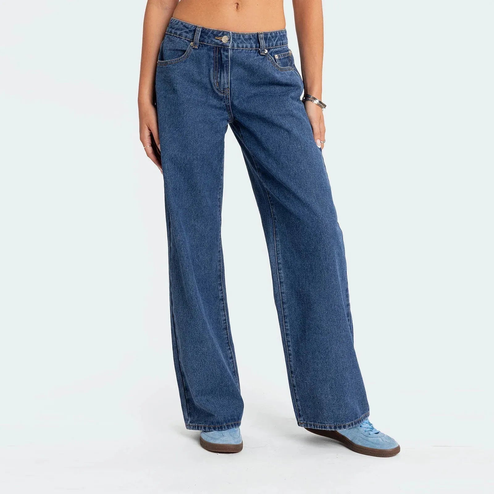 Straight Leg Denim Jeans for Women - Classic Fit, Versatile Everyday Wear, Available in Multiple Sizes and Washes