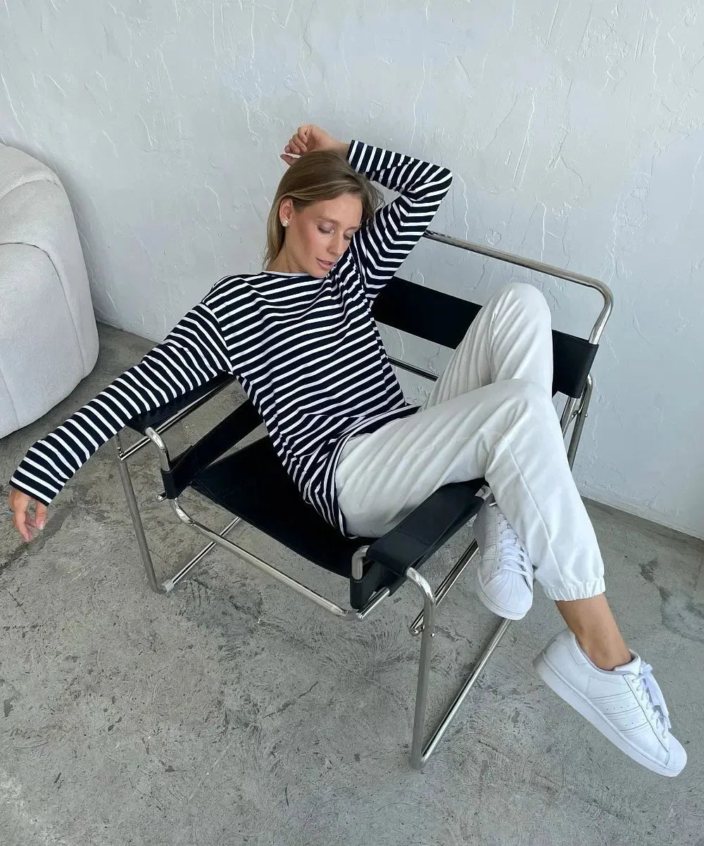 Striped Cotton Marinière Shirt for Casual Wear - Classic Nautical Style