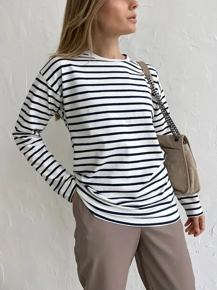 Striped Cotton Marinière Shirt for Casual Wear - Classic Nautical Style