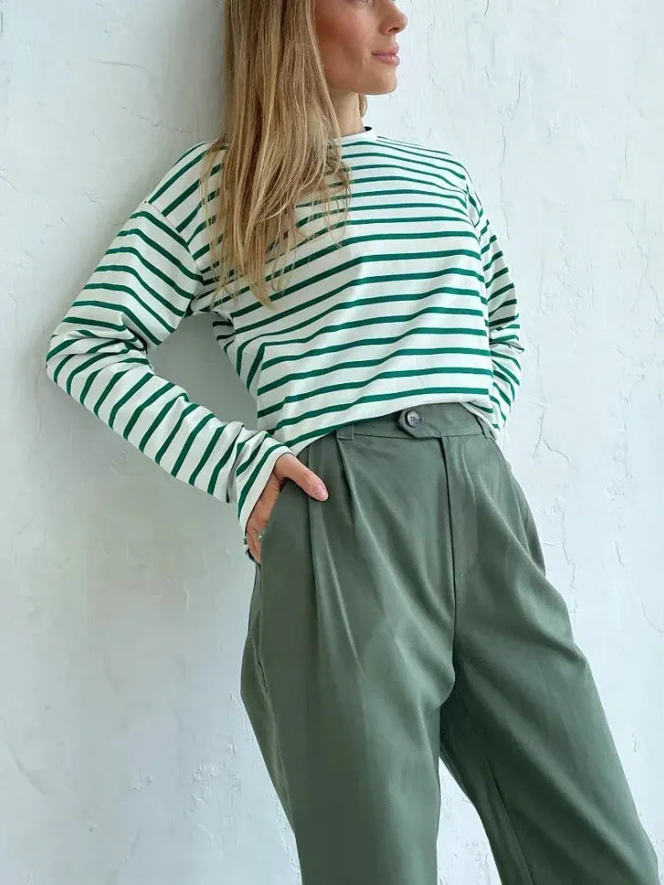 Striped Cotton Marinière Shirt for Casual Wear - Classic Nautical Style