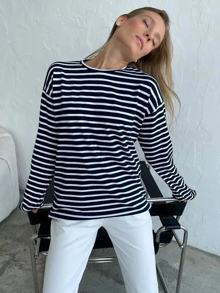 Striped Cotton Marinière Shirt for Casual Wear - Classic Nautical Style