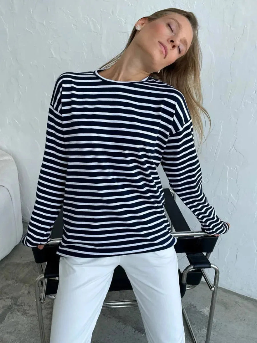 Striped Cotton Marinière Shirt for Casual Wear - Classic Nautical Style