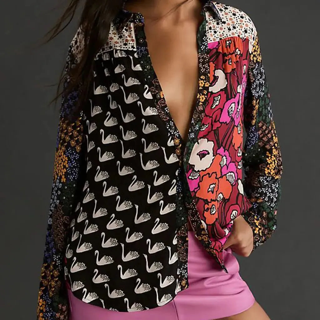 Stylized Blouses for Women - Lightweight Fabric, Casual Design, Perfect for Everyday Wear