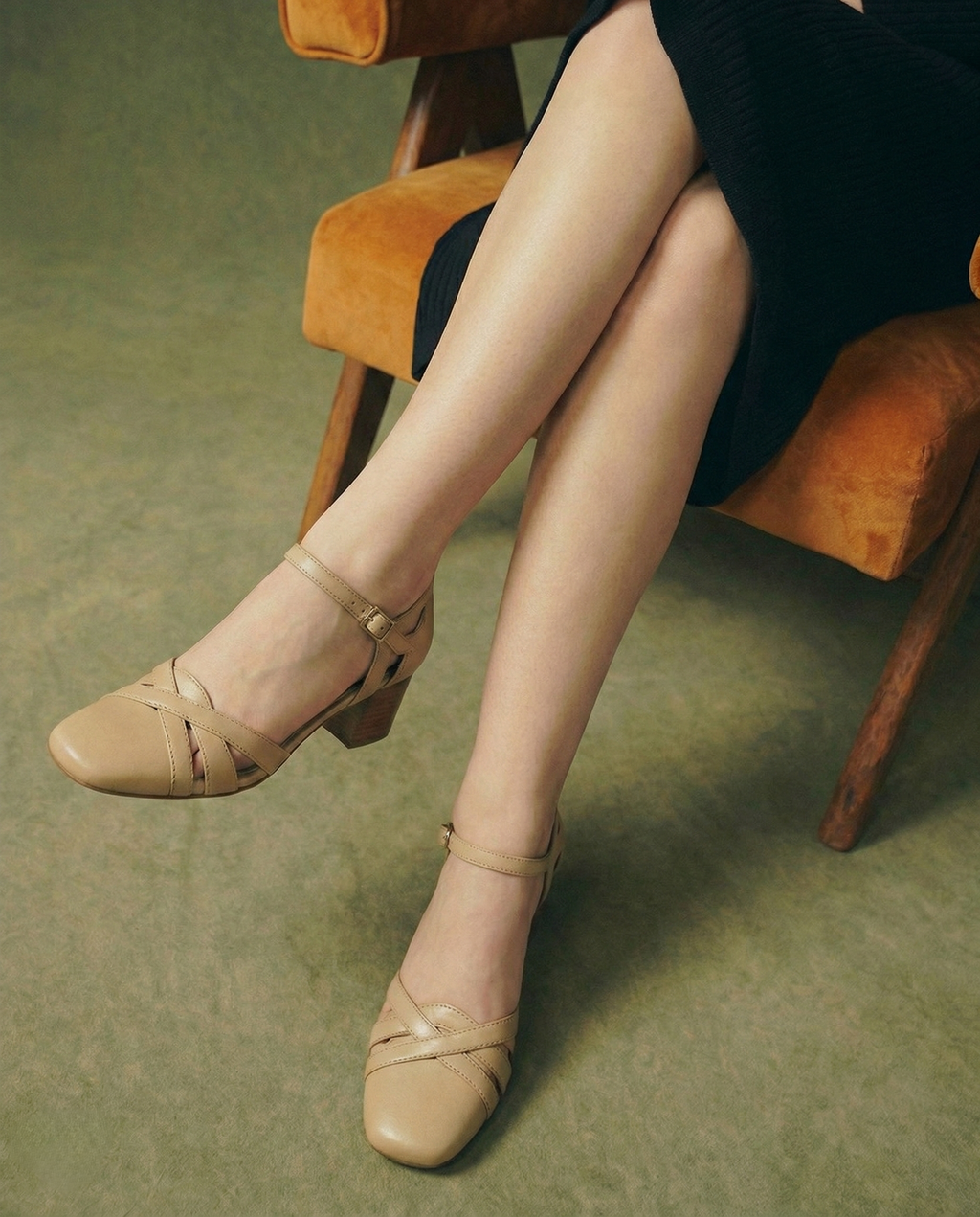 Suede Heeled Sandals for Women - Stylish Open-Toe Design for Casual or Dressy Occasions