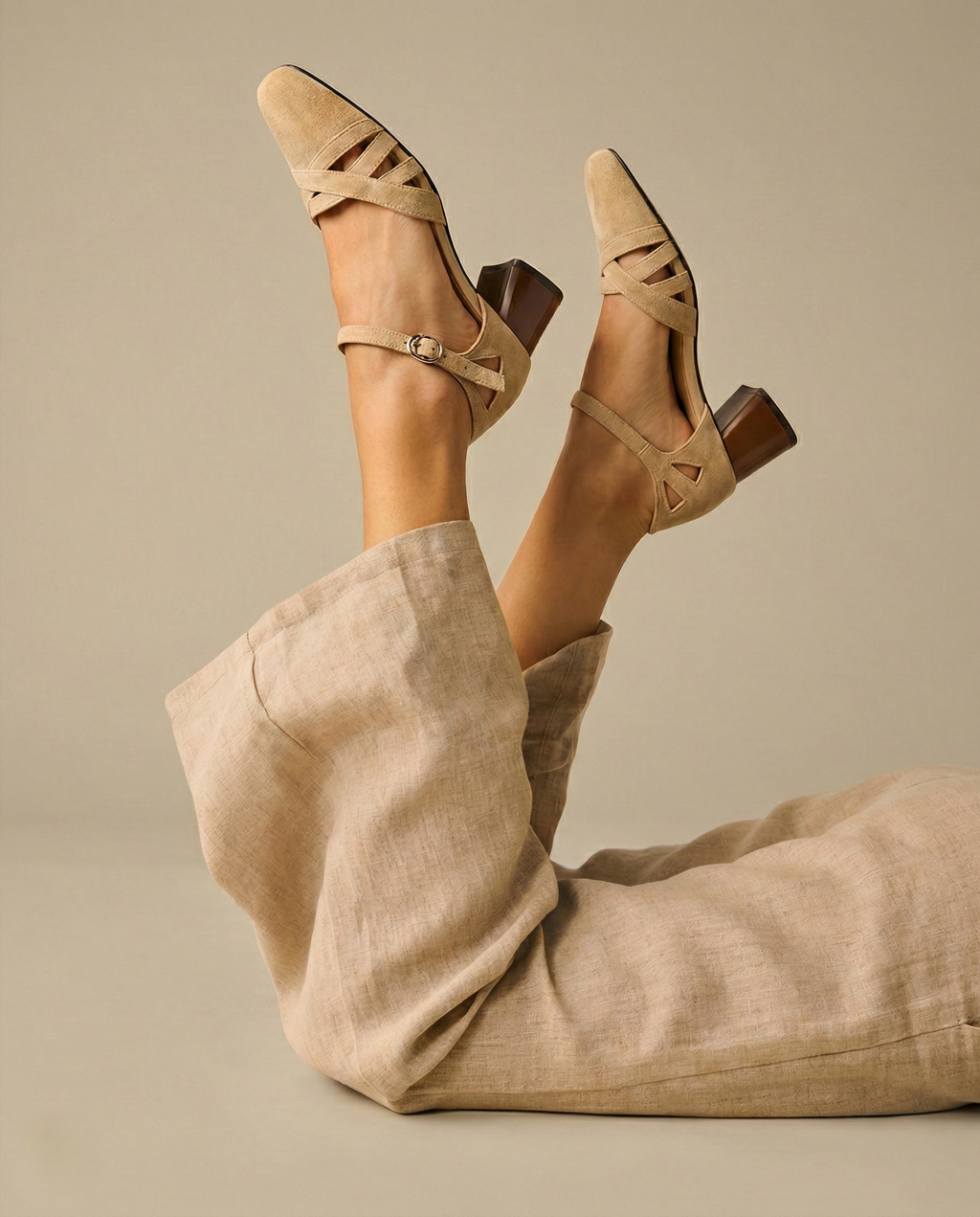 Suede Heeled Sandals for Women - Stylish Open-Toe Design for Casual or Dressy Occasions