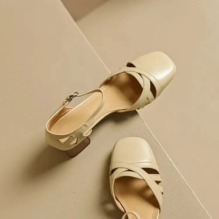 Suede Heeled Sandals for Women - Stylish Open-Toe Design for Casual or Dressy Occasions