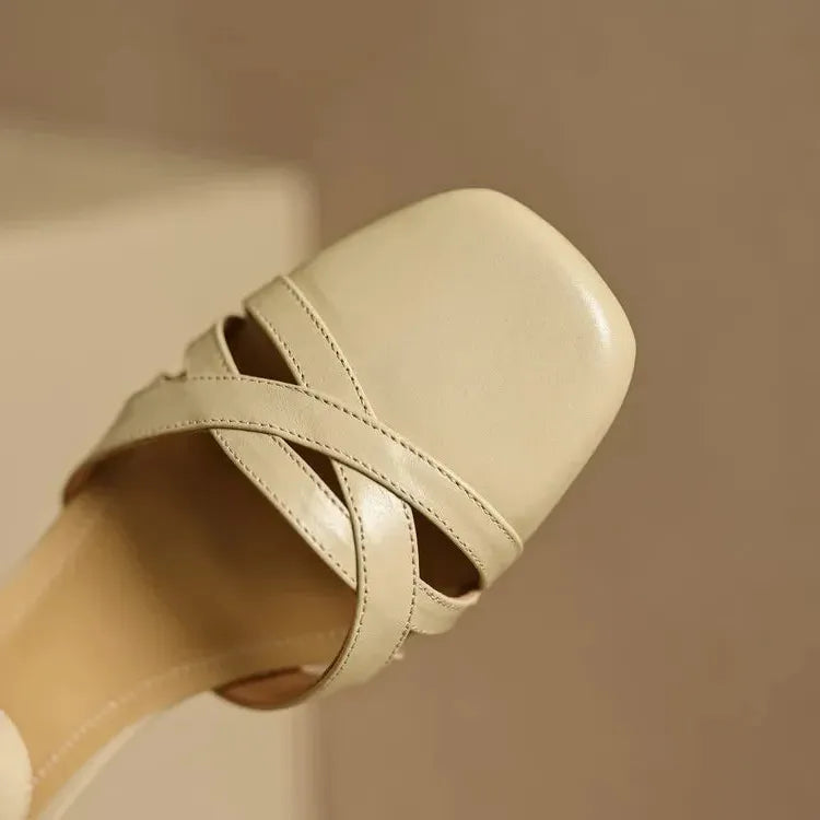 Suede Heeled Sandals for Women - Stylish Open-Toe Design for Casual or Dressy Occasions