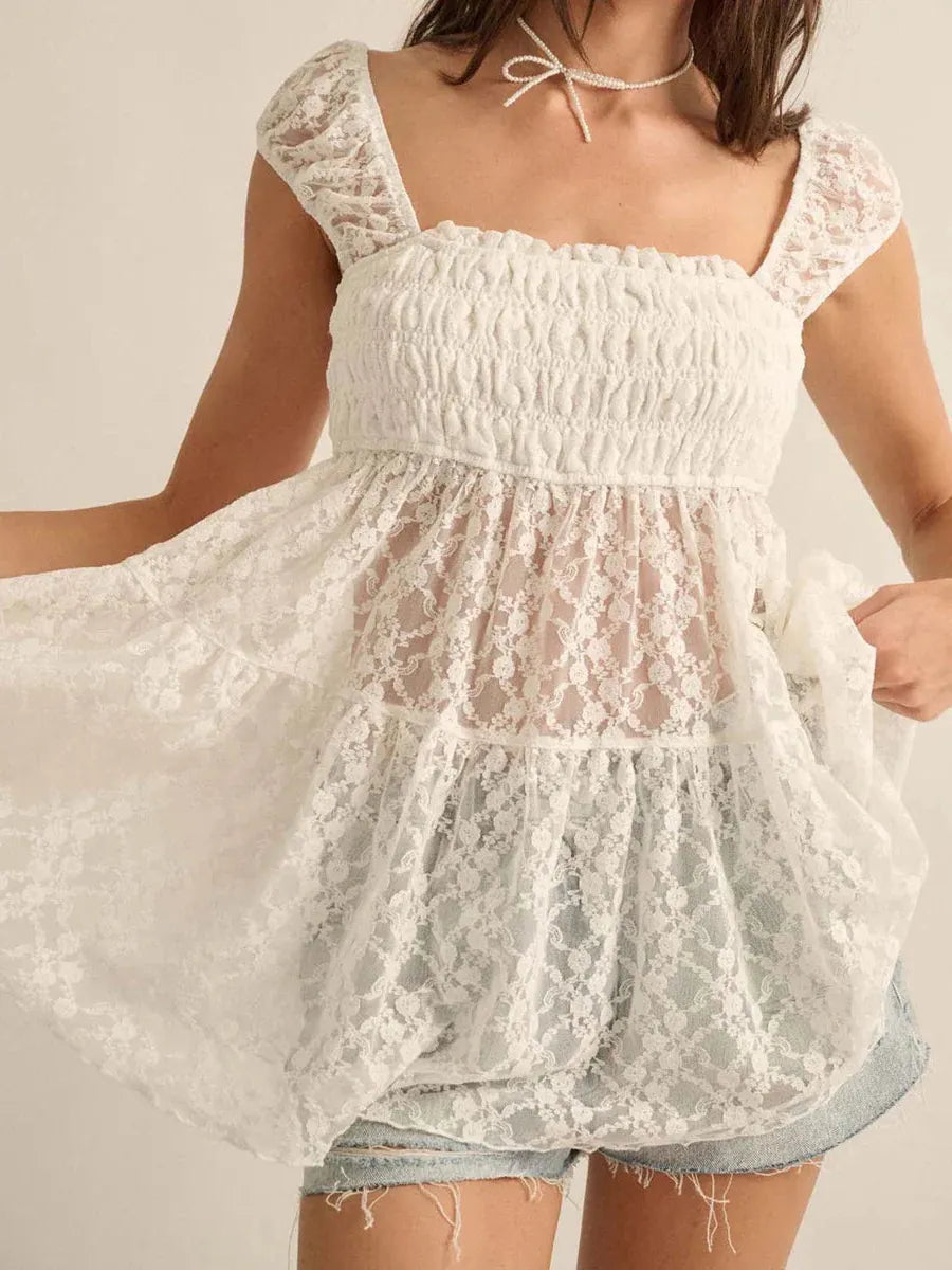 Summer Cutout Dress Top - Lightweight Fabric, Casual Style for Warm Weather, Available in Multiple Sizes