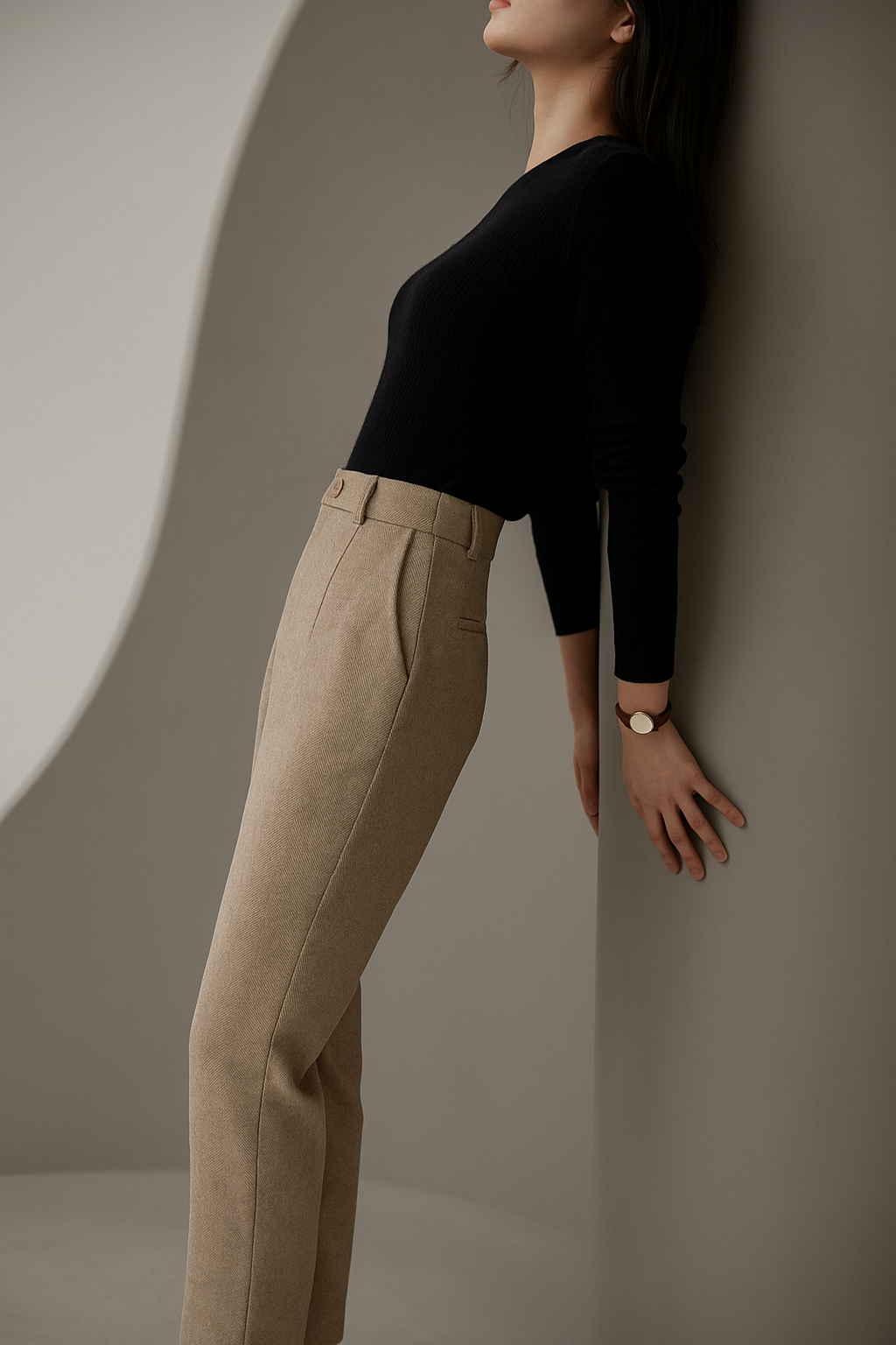 Tailored Wool Pants for Women - Classic Fit, Office Wear, Formal Attire, Versatile Style, Available in Multiple Sizes