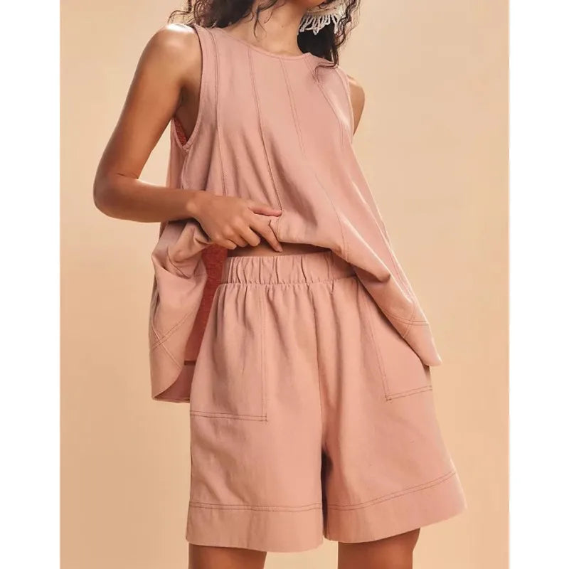 Two-Piece Women's Set - Lightweight Fabric - Casual Style - Perfect for Everyday Wear