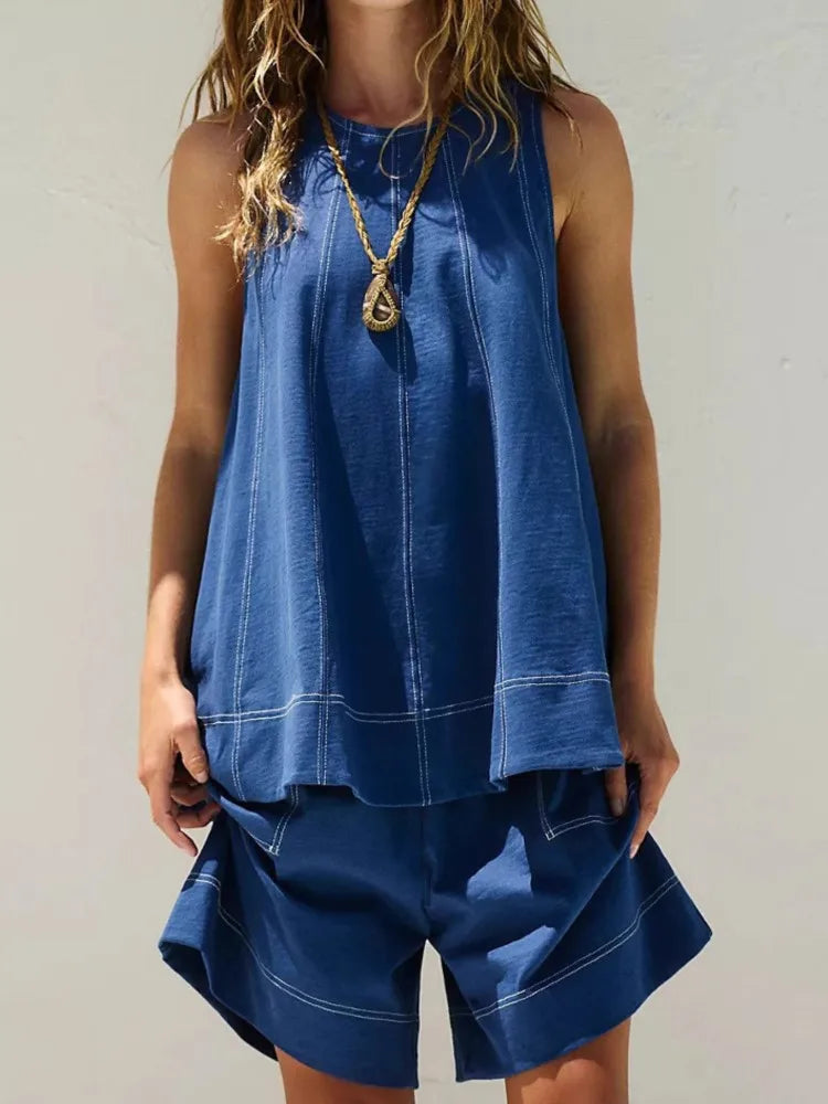 Two-Piece Women's Set - Lightweight Fabric - Casual Style - Perfect for Everyday Wear