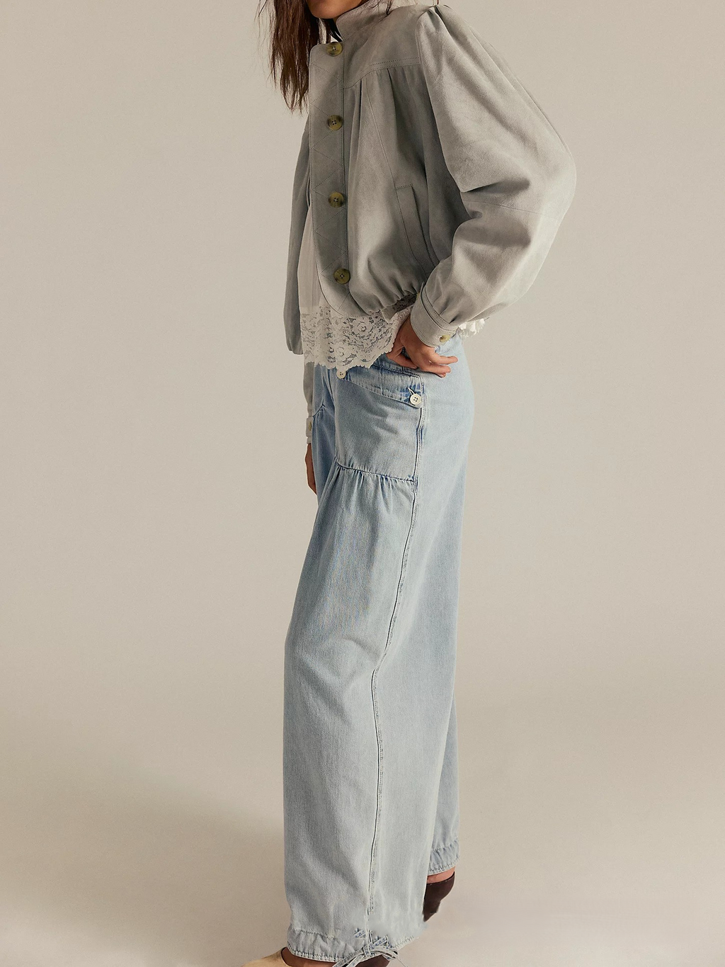 Wide-Leg Denim Jeans for Women - Comfortable Cotton Fabric - Casual Everyday Wear - Various Sizes Available