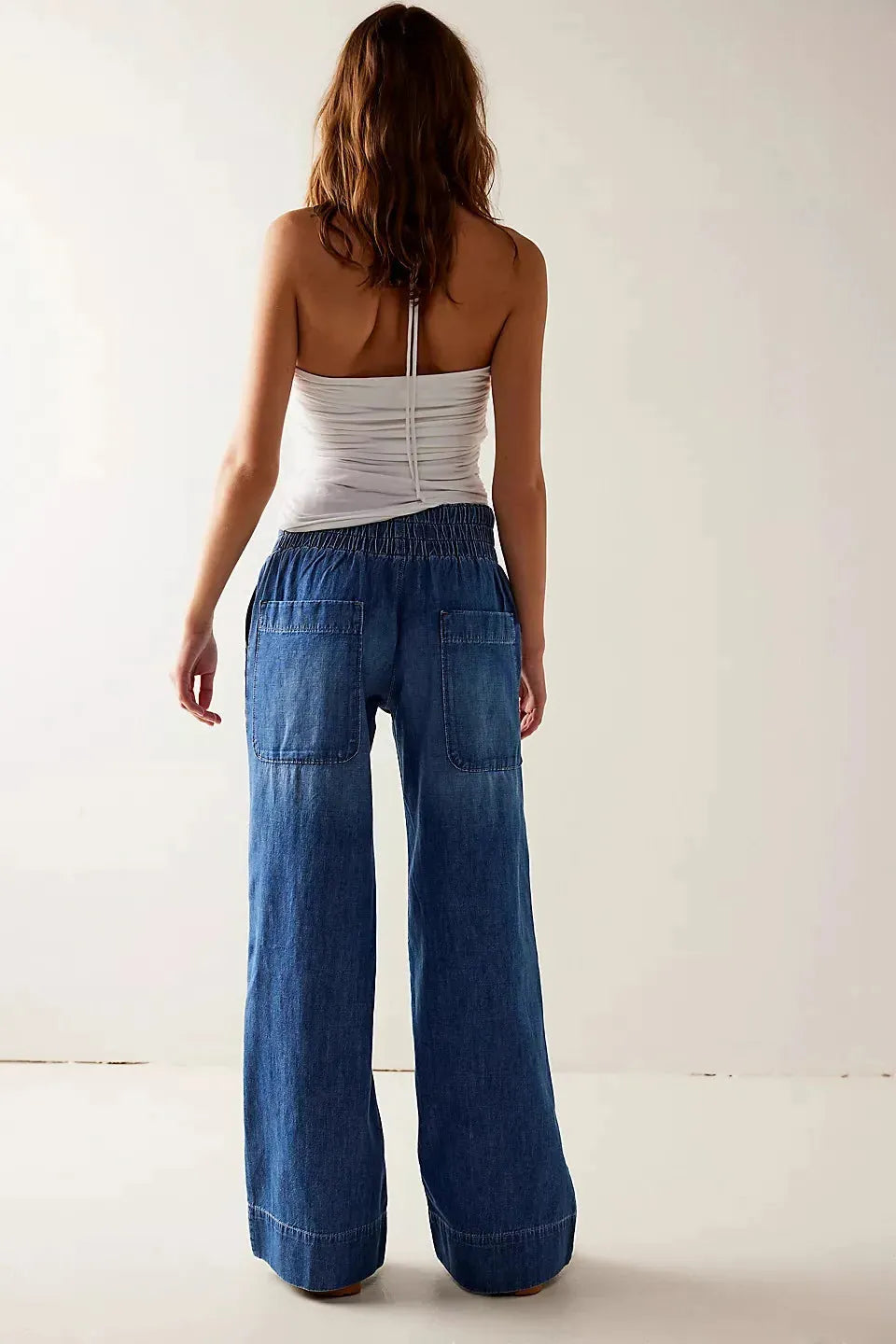 Wide-Leg Denim Jeans for Women | Comfortable Cotton Fabric | Casual Everyday Wear | Versatile Fashion Bottoms