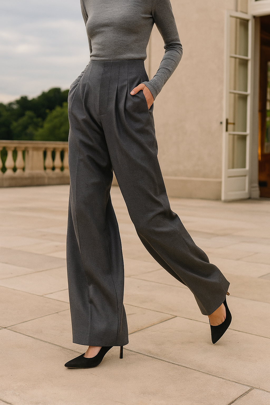 Wide Leg Draped Pants in Soft Fabric for Casual or Dressy Occasions - Comfortable and Stylish Women's Trousers