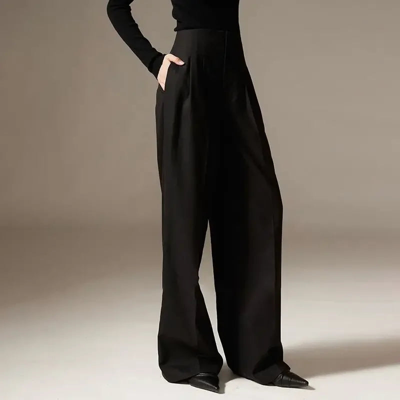 Wide Leg Draped Pants in Soft Fabric for Casual or Dressy Occasions - Comfortable and Stylish Women's Trousers