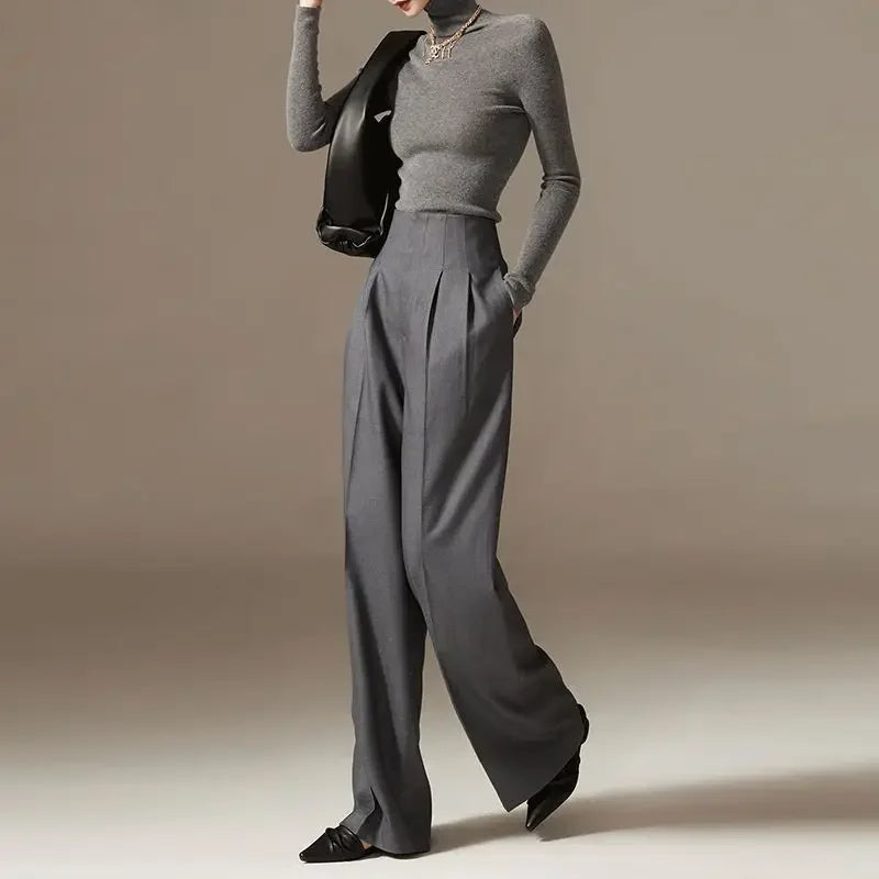 Wide Leg Draped Pants in Soft Fabric for Casual or Dressy Occasions - Comfortable and Stylish Women's Trousers