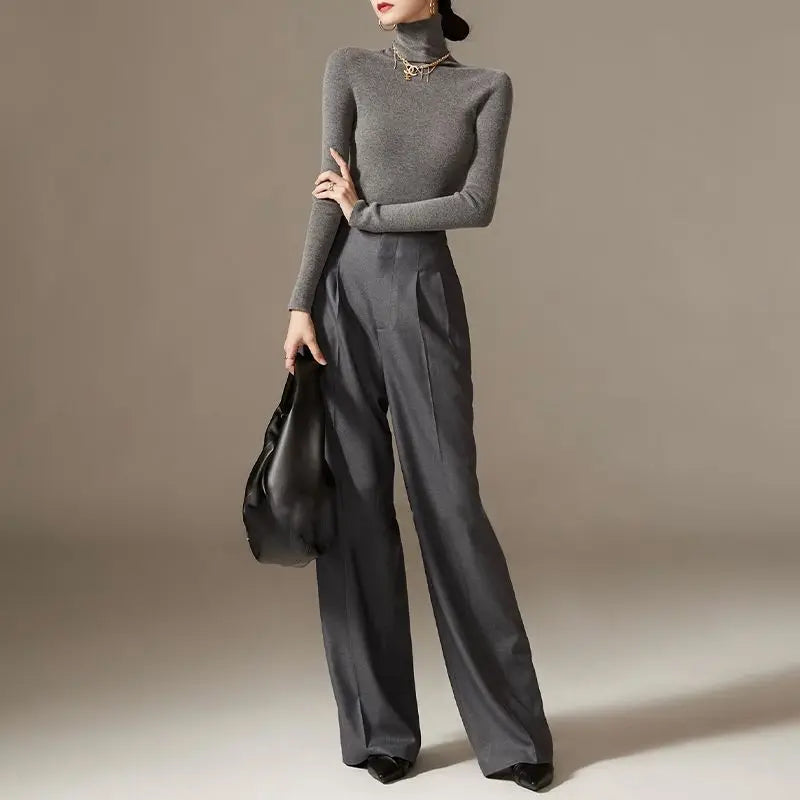 Wide Leg Draped Pants in Soft Fabric for Casual or Dressy Occasions - Comfortable and Stylish Women's Trousers