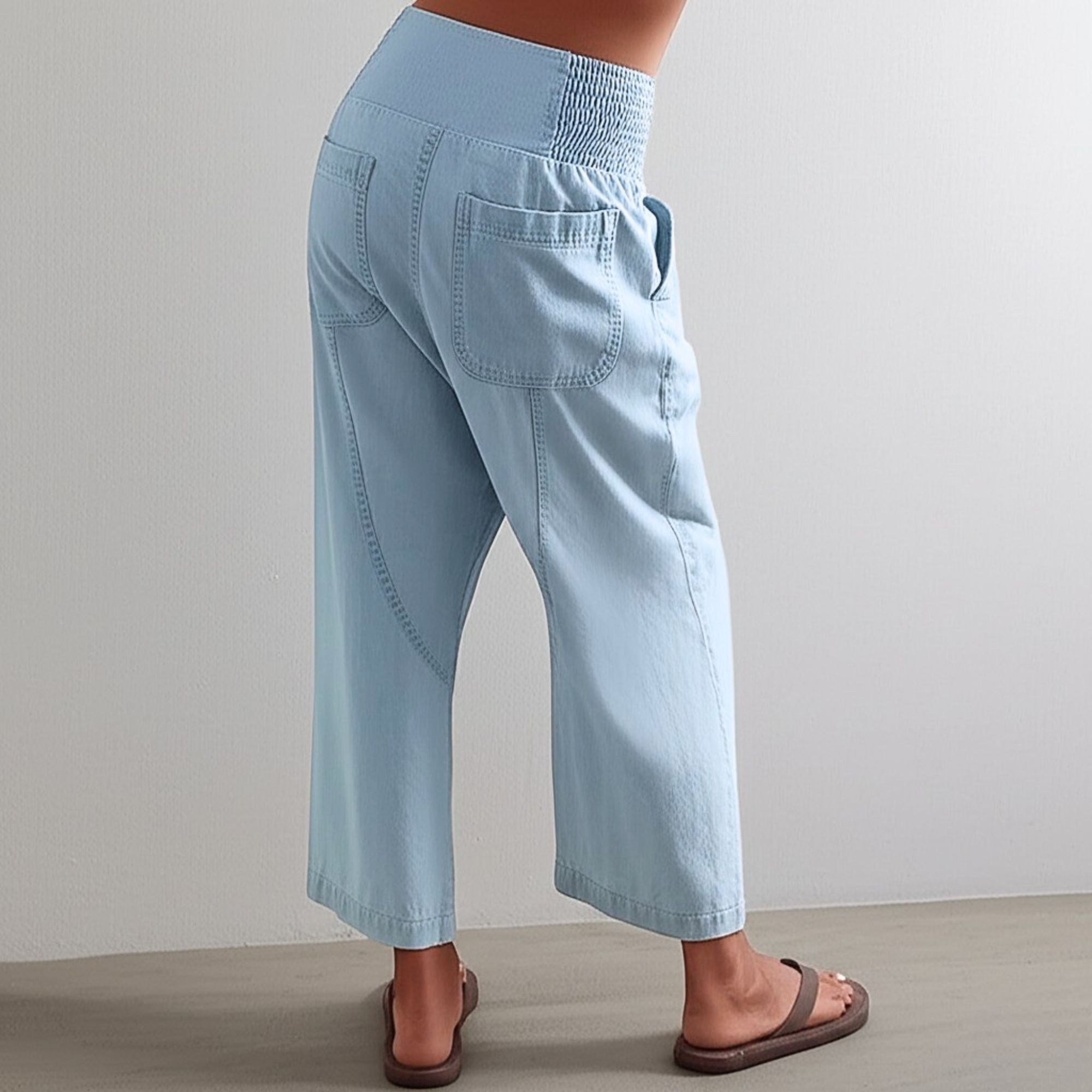 Wide Leg Pants for Women - Comfortable Cotton Blend - Casual Weekend Wear - Versatile Fashion Trousers