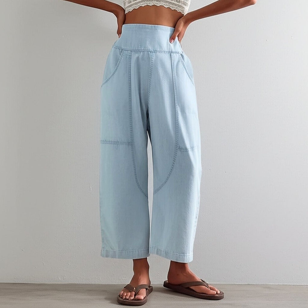 Wide Leg Pants for Women - Comfortable Cotton Blend - Casual Weekend Wear - Versatile Fashion Trousers