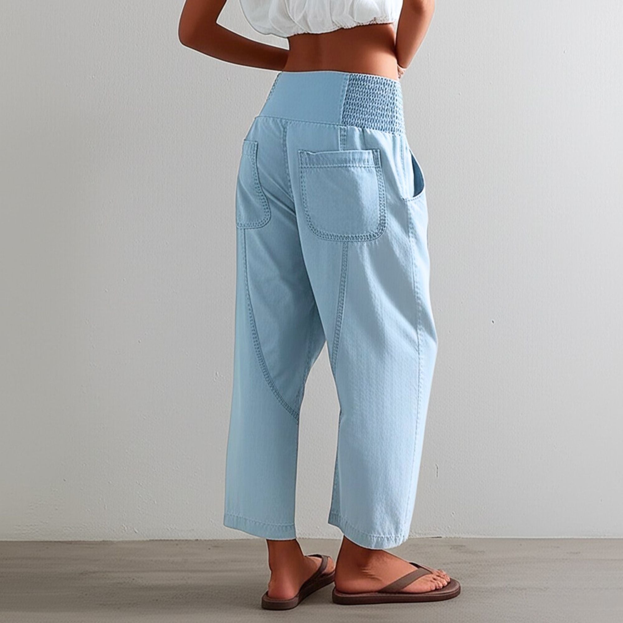 Wide Leg Pants for Women - Comfortable Cotton Blend - Casual Weekend Wear - Versatile Fashion Trousers
