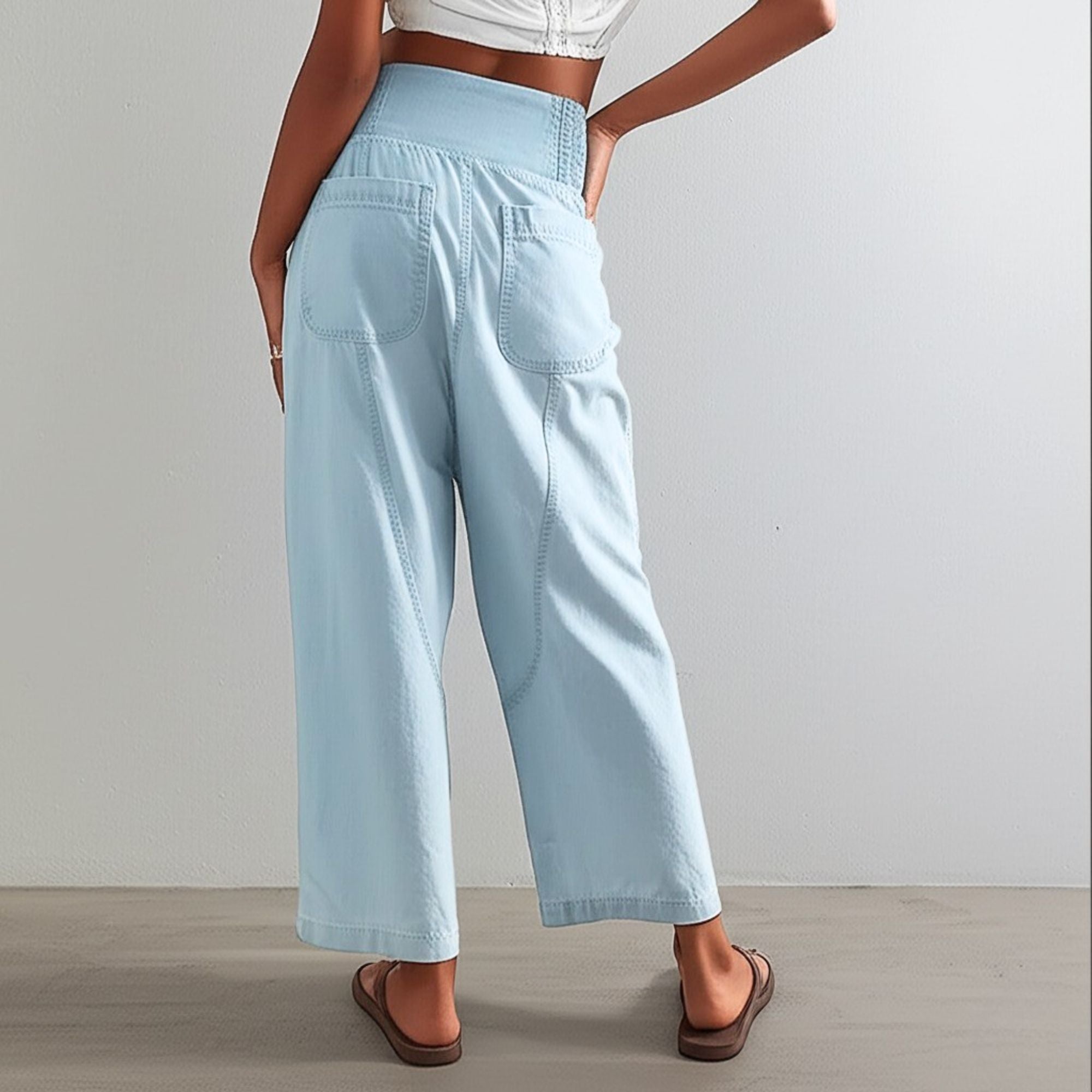 Wide Leg Pants for Women - Comfortable Cotton Blend - Casual Weekend Wear - Versatile Fashion Trousers
