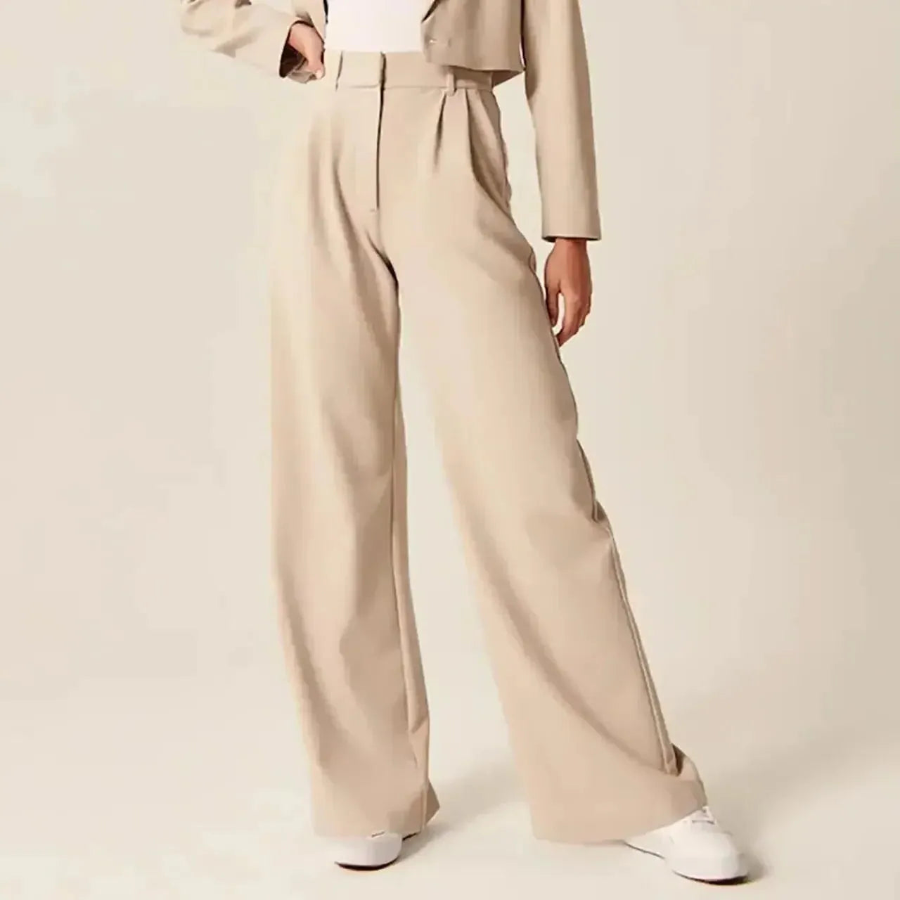 Wide-Leg Trousers for Women | Tailored Fit | Lightweight Fabric | Versatile Dress or Casual Pants
