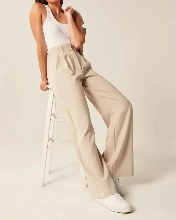 Wide-Leg Trousers for Women | Tailored Fit | Lightweight Fabric | Versatile Dress or Casual Pants