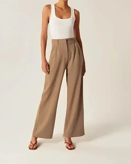 Wide-Leg Trousers for Women | Tailored Fit | Lightweight Fabric | Versatile Dress or Casual Pants
