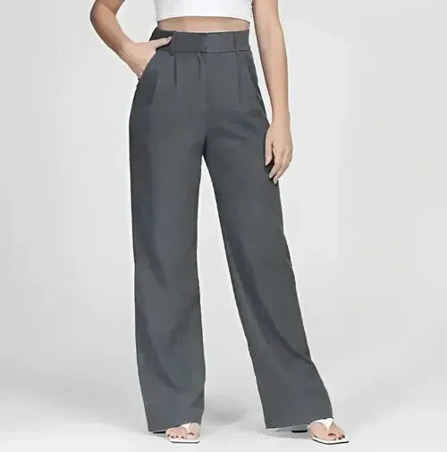 Wide-Leg Trousers for Women | Tailored Fit | Lightweight Fabric | Versatile Dress or Casual Pants